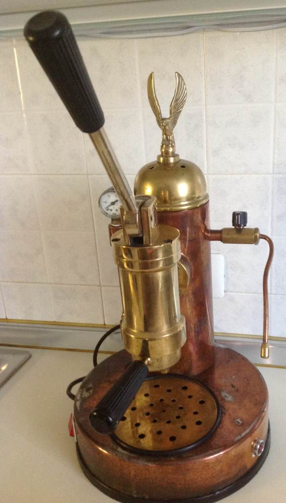 Elektra Micro Casa Lever Espresso Machine in Copper & Brass